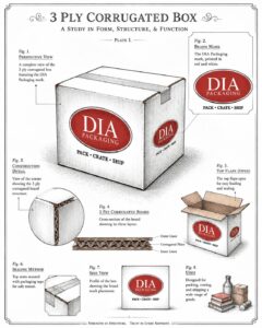 3 Ply Corrugated Box illustration by dia packaging