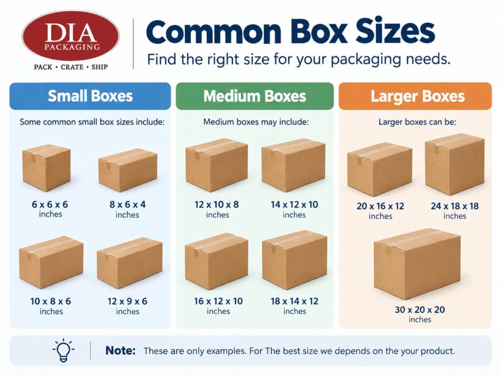 Common Regular Slotted Container Box Sizes